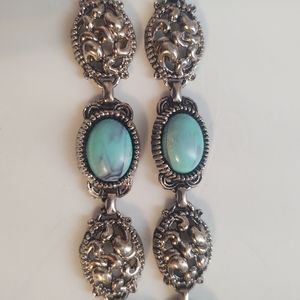 Silver turquoise bracelet 7 inches